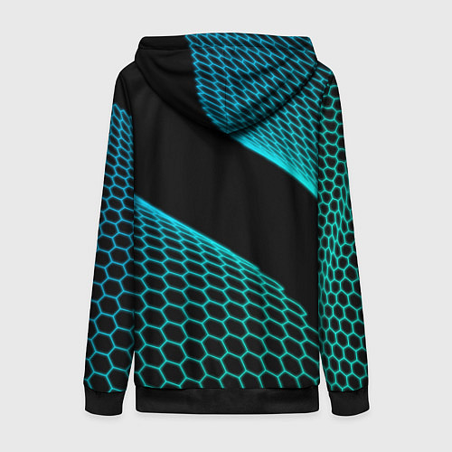 Женская толстовка на молнии Chevrolet electro hexagon / 3D-Черный – фото 2