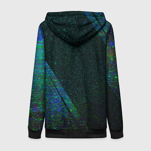 Женская толстовка на молнии Coldplay glitch blue / 3D-Черный – фото 2