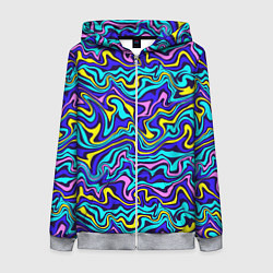 Женская толстовка на молнии Psychedelic multicolored pattern