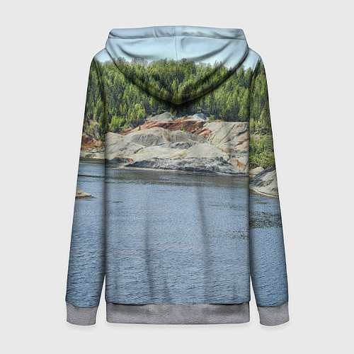 Женская толстовка на молнии Троицко-байновское месторождение глины / 3D-Меланж – фото 2