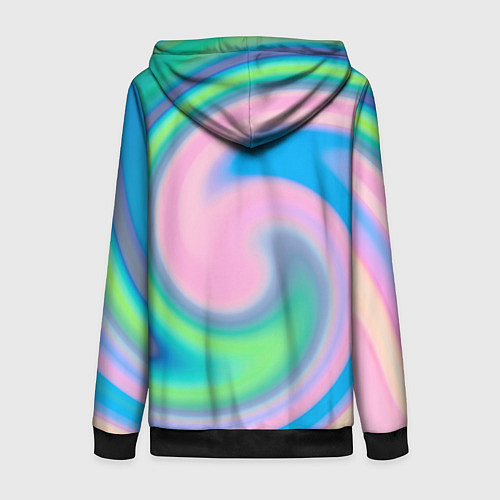 Женская толстовка на молнии Абстракция спиральная / 3D-Черный – фото 2