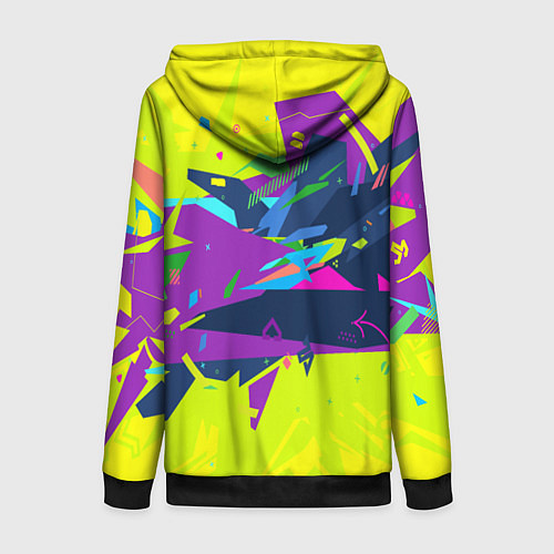 Женская толстовка на молнии В стиле киберпанка / 3D-Черный – фото 2