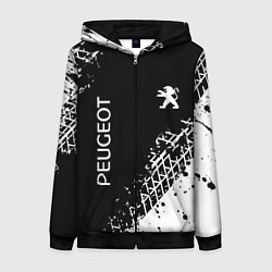 Толстовка на молнии женская Пежо: следы от шин, цвет: 3D-черный