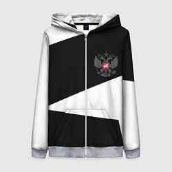 Женская толстовка на молнии Герб РФ геометрия текстура