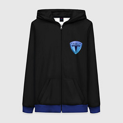 Женская толстовка на молнии Tesla logo neon