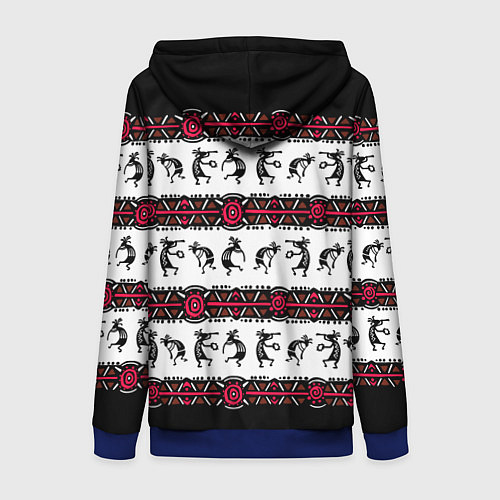 Женская толстовка на молнии Кокопелли индейцев хайда / 3D-Синий – фото 2