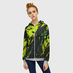 Толстовка на молнии женская Абстрактный узор с концепцией, цвет: 3D-меланж — фото 2