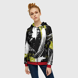 Толстовка на молнии женская Надписи на стене, цвет: 3D-красный — фото 2