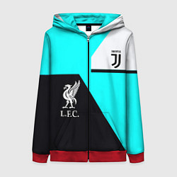 Женская толстовка на молнии Juventus x Liverpool geometry