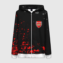 Толстовка на молнии женская Arsenal spash, цвет: 3D-белый