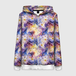 Женская толстовка на молнии Акварельное небо с созвездиями