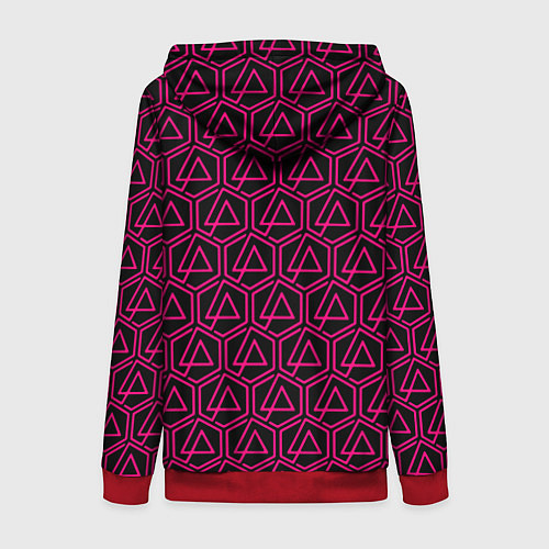 Женская толстовка на молнии Linkin park pink logo / 3D-Красный – фото 2