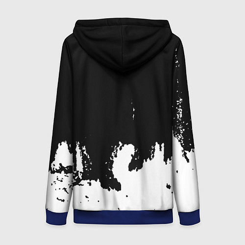 Женская толстовка на молнии Контра белые лого / 3D-Синий – фото 2