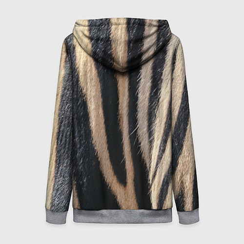 Женская толстовка на молнии Мех зебры / 3D-Меланж – фото 2
