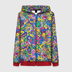 Женская толстовка на молнии Рожицы разноцветные