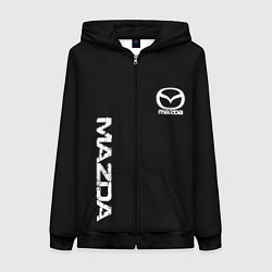 Толстовка на молнии женская Mazda white logo, цвет: 3D-черный