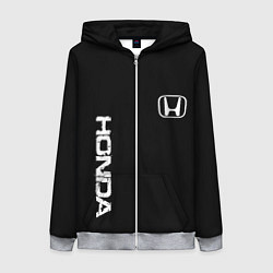 Женская толстовка на молнии Honda white logo auto