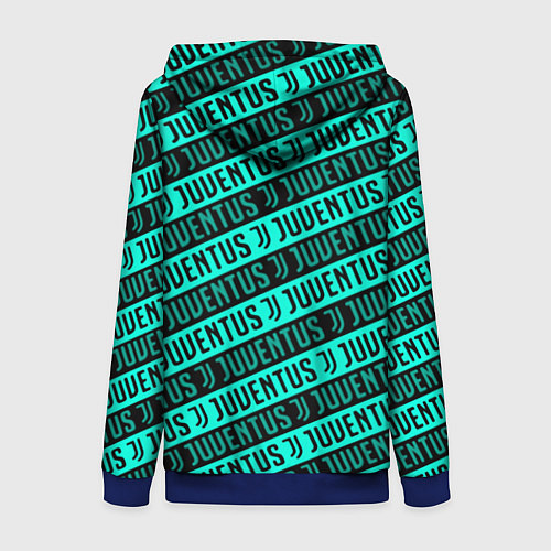 Женская толстовка на молнии Juventus pattern logo steel / 3D-Синий – фото 2