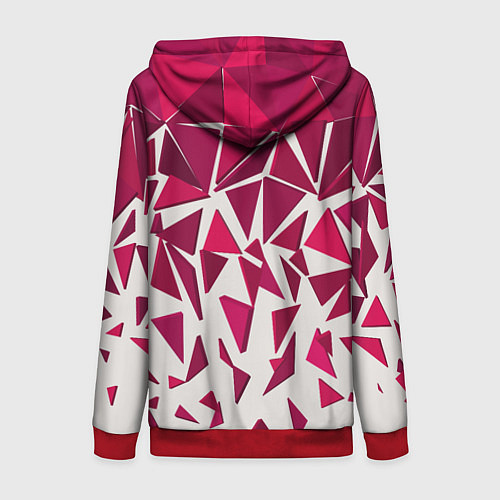 Женская толстовка на молнии Яркий абстрактный узор для спорта / 3D-Красный – фото 2