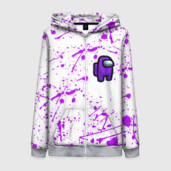 Женская толстовка на молнии Among us neon colors game