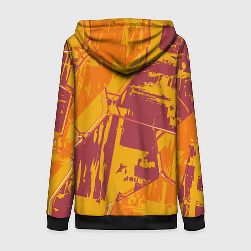 Женская толстовка на молнии Яркий абстрактный паттерн для спорта / 3D-Черный – фото 2