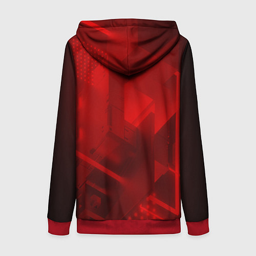 Женская толстовка на молнии Россия герб текстура / 3D-Красный – фото 2