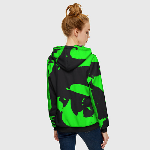 Женская толстовка на молнии Razer кислотный стиль краски / 3D-Черный – фото 4