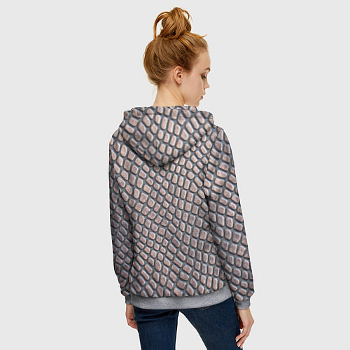 Женская толстовка на молнии Кожаный принт / 3D-Меланж – фото 4