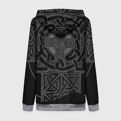 Женская толстовка на молнии Русь - чти свои корни / 3D-Меланж – фото 2