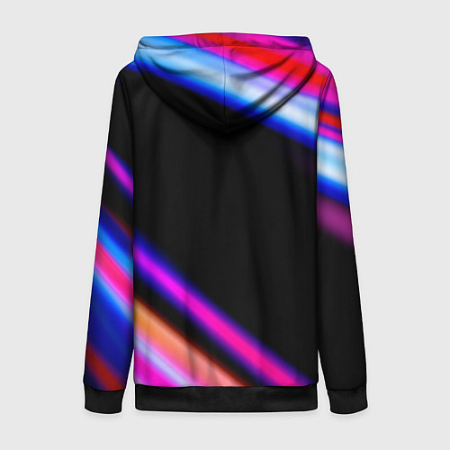 Женская толстовка на молнии Nine Inch Nails neon rock lights / 3D-Черный – фото 2