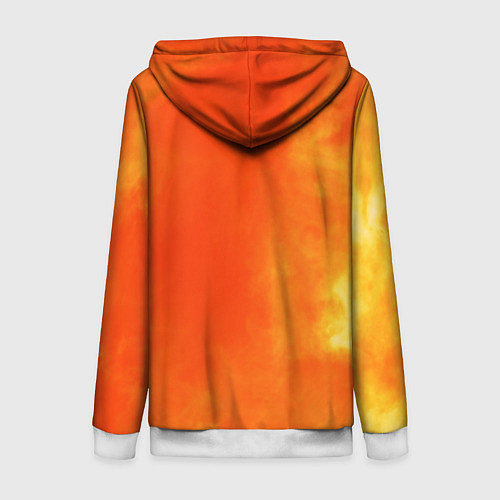 Женская толстовка на молнии Текстура огненного цвета / 3D-Белый – фото 2