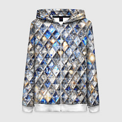 Женская толстовка на молнии Хрустальные кристаллы - бриллиантовый блеск