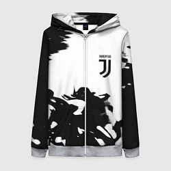 Толстовка на молнии женская Juventus smoke black fire, цвет: 3D-меланж