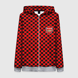 Женская толстовка на молнии Arsenal текстура клетка