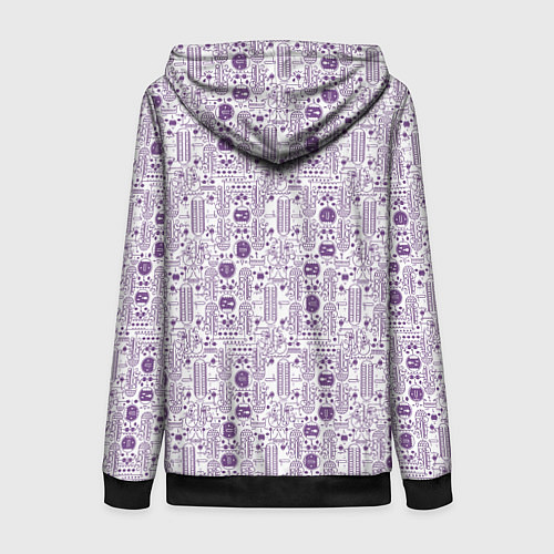 Женская толстовка на молнии Узоры и лица / 3D-Черный – фото 2