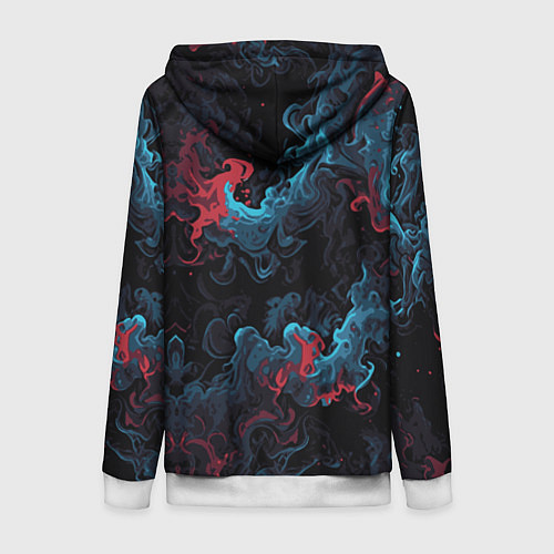 Женская толстовка на молнии Цветные клубы дыма / 3D-Белый – фото 2