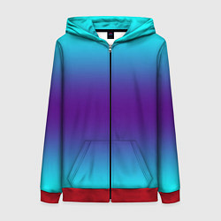 Толстовка на молнии женская Градиент из неона, цвет: 3D-красный