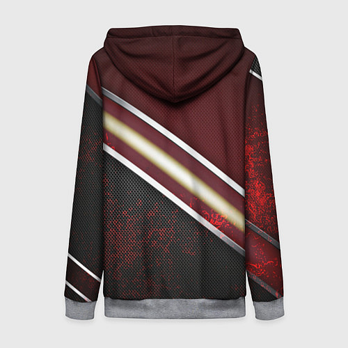 Женская толстовка на молнии Сталь Россия текстура / 3D-Меланж – фото 2