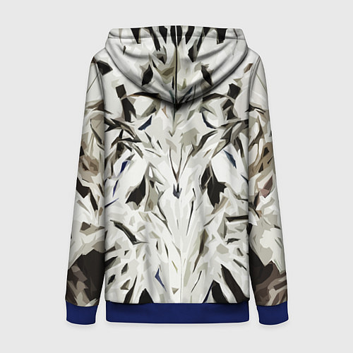 Женская толстовка на молнии Black and white abstraction / 3D-Синий – фото 2