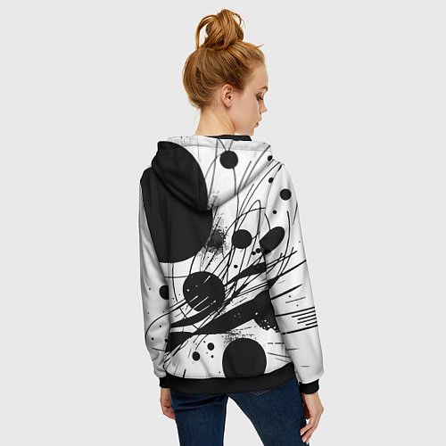 Женская толстовка на молнии New York Yankees baseball team - abstraction / 3D-Черный – фото 4