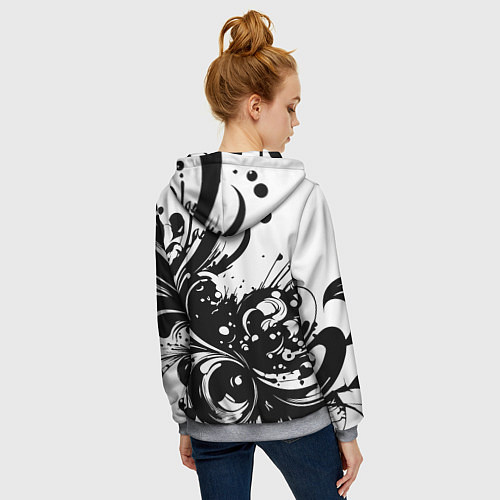 Женская толстовка на молнии Модная растительная абстракция - нейроарт / 3D-Меланж – фото 4