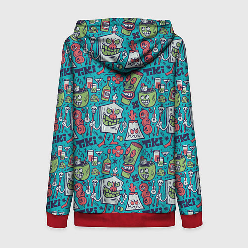 Женская толстовка на молнии Гавайская вечеринка / 3D-Красный – фото 2