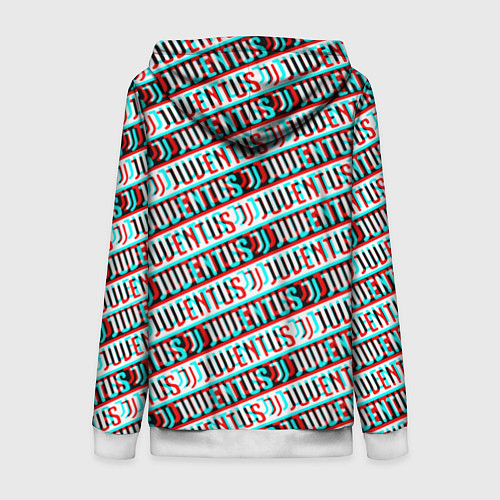 Женская толстовка на молнии Ювентус глитч паттерн / 3D-Белый – фото 2