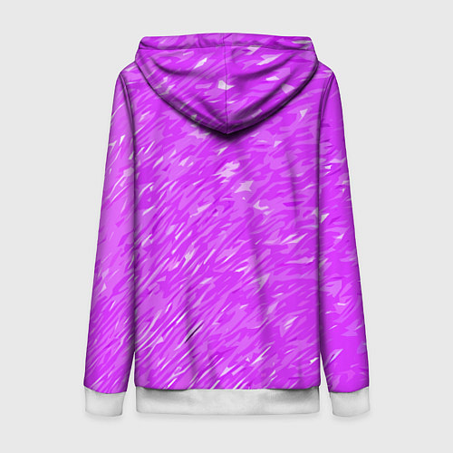Женская толстовка на молнии Фиолетово-белые мазки / 3D-Белый – фото 2
