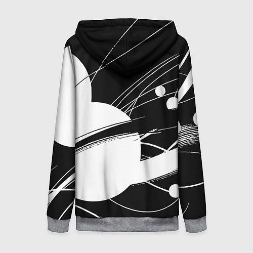 Женская толстовка на молнии Black and white vanguard abstraction - ai art fant / 3D-Меланж – фото 2