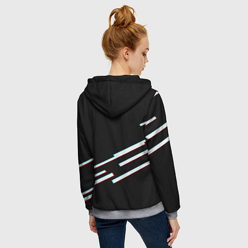 Женская толстовка на молнии Полосы герб спорт / 3D-Меланж – фото 4