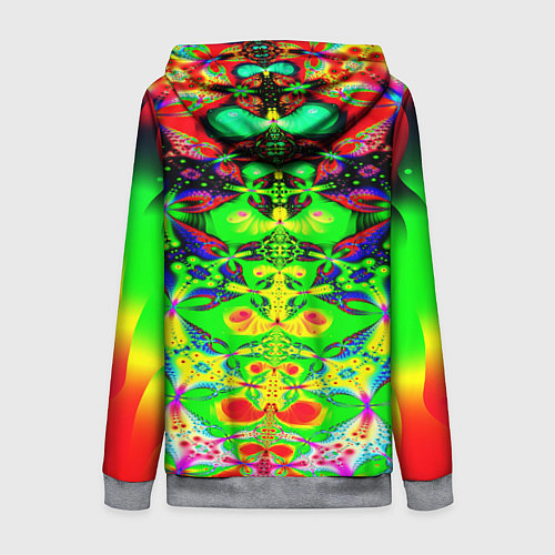 Женская толстовка на молнии Оптический фрактал кислота / 3D-Меланж – фото 2