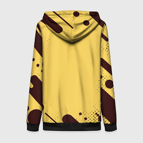 Женская толстовка на молнии Герб РФ текстура ретро / 3D-Черный – фото 2