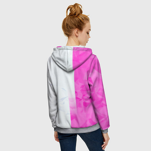 Женская толстовка на молнии Game over pink abstraction / 3D-Меланж – фото 4
