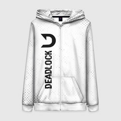 Женская толстовка на молнии Deadlock glitch на светлом фоне по-вертикали